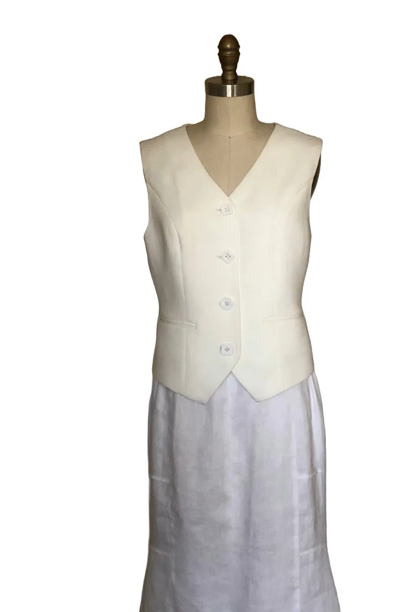 Linen Vest - Style #203KL (White)
