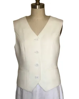 Linen Vest - Style #203KL (White)
