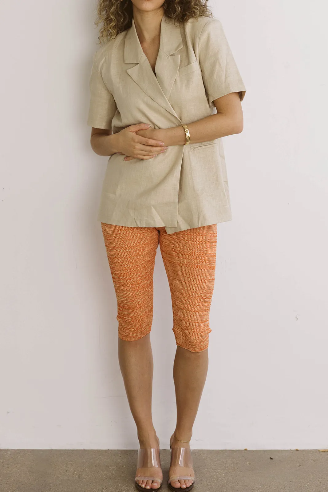 Short Sleeve Linen Blazer